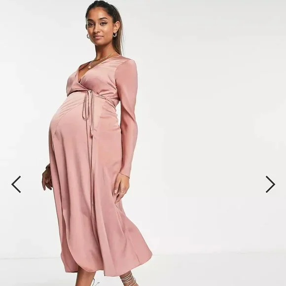 ASOS Maternity Dresses Asos Design Maternity Bias Cut Satin
